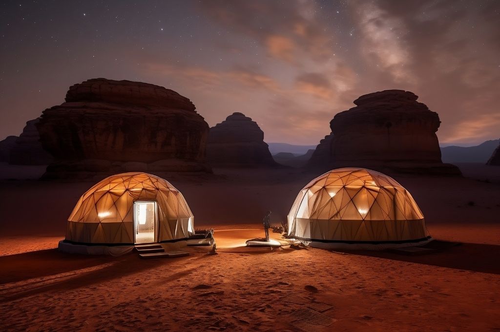 night desert camping Dubai